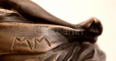 Melocco Miklós (1935- ): Szókratész, bronz, márvány talapzaton, jelzett, utánöntés, m: 18,5 cm