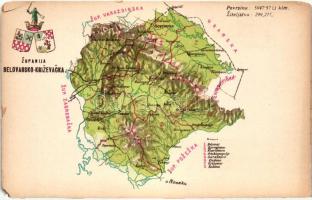 Belovár-Körös vármegye térképe / Belovarsko-Krizevacka zupanija / Map of Belovár-Körös County (CM)