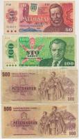 Csehszlovákia 1945-1989. 10K-500K (8x) közte 3db bankjegy szlovák bélyeggel + Csehország 1994. 20K (...