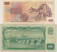 Csehszlovákia 1945-1989. 10K-500K (8x) közte 3db bankjegy szlovák bélyeggel + Csehország 1994. 20K (...