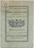 1891 Katonai Hadastyán-Egylet Nő-osztálya módosított alapszabályai, kissé gyűrött,  pp.:26, 19x14cm