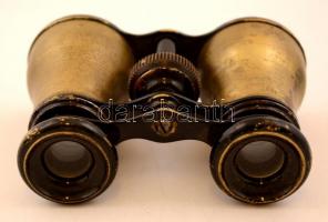 Régi színházi látcső, réz testtel, 10x8 cm