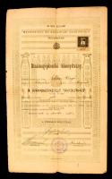 1909 Dinamogépkezelői bizonyítvány, M. Kir. Állami Mechanikai és Órásipari szakiskola Budapesten, okmánybélyeggel, hajtogatva, 34x21cm