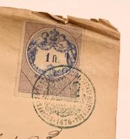 1892 Hajózási engedély, Budapest Fő-és Székesfőváros, viseltes szélekkel, 31x24cm