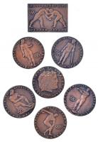 7db klf ókori olimpiai sportágakat ábrázoló, orosz nyelvű jelvény T:2  7pcs of diff badges about Ancient Olympic Sports in Russian language C:XF