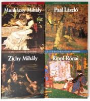 7 db. a Magyar Festészet Mesterei sorozatból: 1. Szinnyei Merse, 2. Munkácsy Mihály, 4. Paál László,...