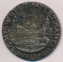 1923. "Pécsi Egyetemi Athletikai Club / Dunántúli 1943 Kard III" ezüstözött Br díjérem (48mm) T:2-,3