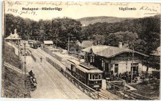 Budapest II. Hűvösvölgy, villamos végállomás, villamosok (EK)