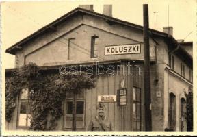 Koluszki, railway station with Hungarian soldier, photo