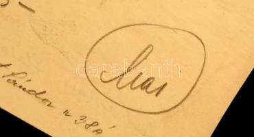 Boldogfai Farkas Imre (1907-1965): Férfi portré, tus, papír, jelzett, 22×17,5 cm