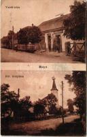 Bátyú, Batyovo; Vasút utca, református templom / street, church (ázott / wet damage)