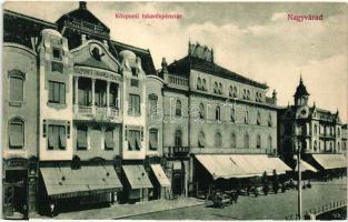 Nagyvárad, Oradea; Központi Takarékpénztár, Wallerstein Divatáruháza, Uránia  / savings bank