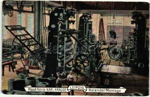 Leipzig, Masch. Fabrik Karls Krause, Kalander Montage / machine factory, interior (EK)