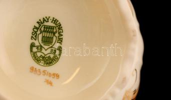 Zsolnay búzavirág mintás váza, kézzel festett, jelzett, hibátlan, m:17,5 cm