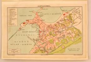 cca 1910-80 Vegyes térképek füzetbe ragasztva, 25x16cm