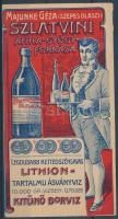 cca 1910 Szlatvini gyógyvíz reklámos számolócédula
