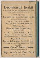 cca 1910 Leonhardi tentái szecessziós, reklámos órarend füzet. Kitöltetlen 8x11 cm