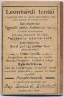 cca 1910 Leonhardi tentái szecessziós, reklámos órarend füzet. Kitöltetlen 8x11 cm