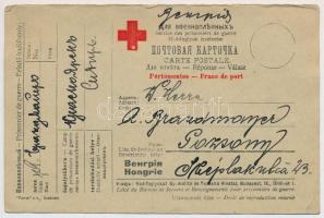 1918 Brandmayer (Bántay) Alfréd vezérkari kapitánynak, a 6. vegyesdandár parancsnokának saját kézzel írt levelezőlapja orosz hadifogságból szüleinek