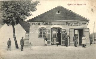 Mocsa, Frankl Sámuel vegyeskereskedése, bor, sör pálinka kimérése, kiadja Frankl Sámuel