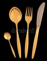 WMF aranyozott ezüst egy személyes evőeszköz készlet (evőkanál kés, villa, kiskanál), Ag., bruttó:193gr., jelzett / WMF Gold plated silver cutlery set (tablespoons knife, fork, spoon), Ag, gross. 193gr, marked