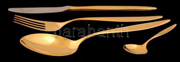 WMF aranyozott ezüst egy személyes evőeszköz készlet (evőkanál kés, villa, kiskanál), Ag., bruttó:19...