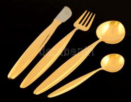 WMF aranyozott ezüst egy személyes evőeszköz készlet (evőkanál kés, villa, kiskanál), Ag., bruttó:19...