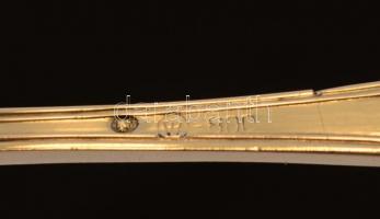 Ezüst, árvácska-mintás villa, Ag., nettó:47,4gr., jelzett, 18cm / Silver fork, Ag, net.. 47,4gr, mar...