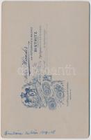 cca 1914 Katona karddal, keményhátú műtermi fotó, Häusler bistritzi műterméből, 16x11 cm / soldier, ...