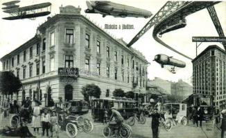 12 db MODERN használatlan reprint képeslap; Miskolc / 12 modern unused reprint Hungarian town-view p...