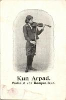 8 db RÉGI motívumos képeslap; Kun Árpád hegedűművész és zeneszerző, színészlapok pl: Hunyadi József,...