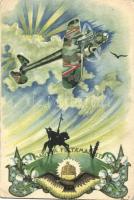 Magyar feltámadást! Katonai repülős magyar művészlap / WWII era Hungarian airforce, folklore s: Bozó (EK)