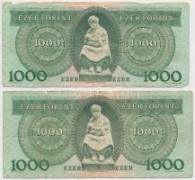 1983. 1000Ft "A" + 1993. 1000Ft "D" T:III,III-