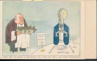 Holland második világháborús humoros grafikai képeslapfüzet 12 lappal, a német katona Werner Klemke ...