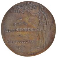 Szabó Iván (1913-1998) 1973. "Az iskolák államosításának 25. évfordulójára" egyoldalas Br érem (111mm) T:2