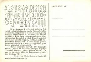 Rovásírás ABC, kiadja Nagy Sándor Kászon / Old Hungarian alphabet, irredenta (EK)