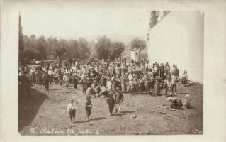 1916 Halych, Halics; farmers with threshing machine, photo