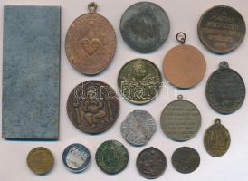 16db-os vegyes magyar és külföldi érme, emlékérem, zseton tétel, közte 1671K-B 6kr Ag "I. Lipót...