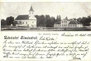 1899 Simánd, Simand; Báró Bánhidy kastély / castle (vágott / cut)