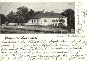 1899 Simánd, Simand; Utcarészlet / street (vágott / cut)