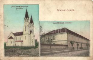 Szatmárnémeti, Satu Mare; Jézus szíve templom, Jézus társasági konviktus, kiadja Reizer János / church, convict (Rb)