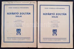 1925 Igyártó Zoltán (1885-1963) dalai, ALÁÍRT kotta, Kiadja Nádor Kálmán Zeneműkereskedése + 1927 Dr...