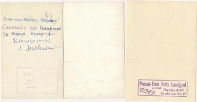 3 db orosz operaénekes aláírt fényképe.Jelzett Várkonyi fotó is közte / Russian opera singers autogr...