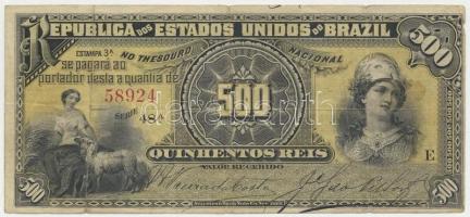 Brazília 1893. 500R T:III Brazil 1893. 500 Reis C:F Krause 1.