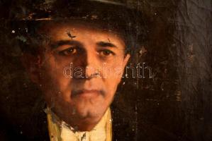 nemes Tamássy Miklós (1881-1933): Önarckép. Olaj, vászon. Jelzett. Egy lyukkal, restaurálásra szorul...