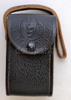 Szovjet színházi látcső bőr tokban, jó állapotban