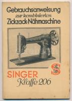 cca 1930 Singer varrógép kezelési utasítás Klasse 206 / Singer guide 56p.