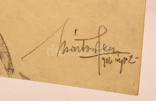 Márton Ferenc (1884-1940):1935  Bárczy István főhadnagy. Ceruza, papír, Jelzett. 27x23 cm