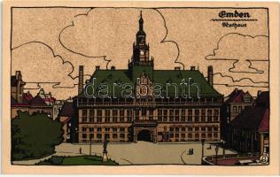 Emden, Rathaus, Kleine Brückstrasse, Rosenstrasse, verlag J. Röling / town hall, streets - 3 unused ...