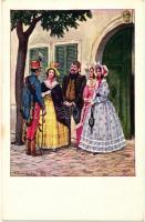 8 db használatlan művészlap Biczó András 'Régi idők' Magyarországon sorozatából / 8 unused...